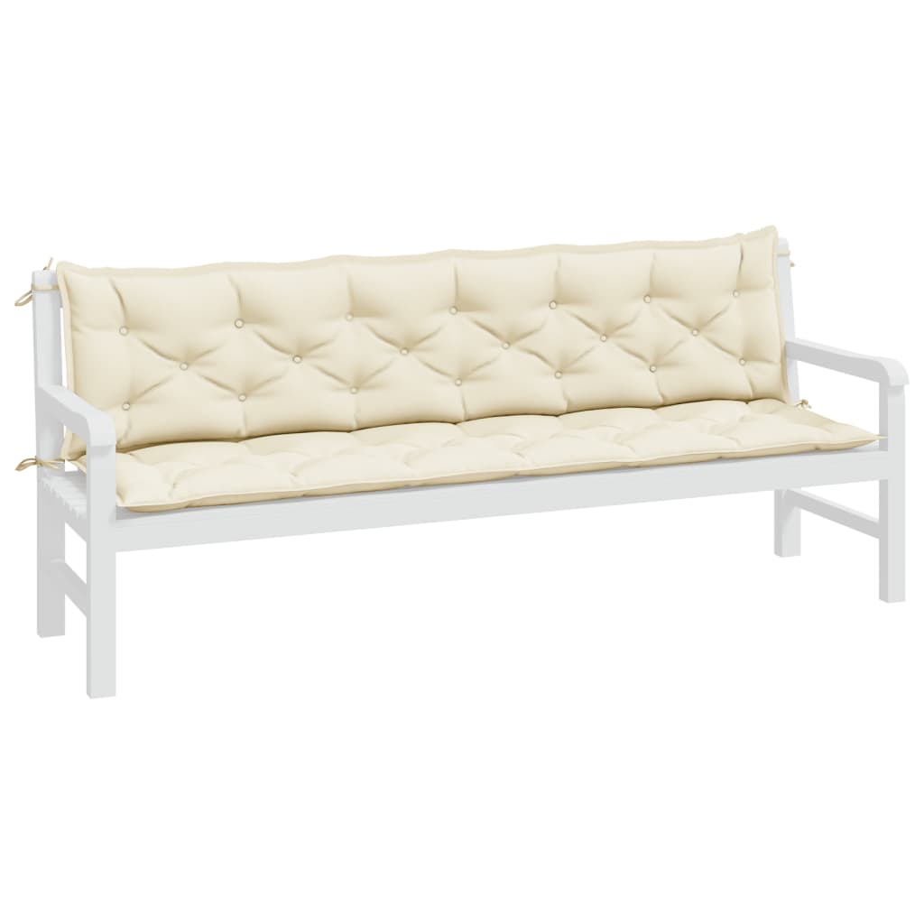 bench cushions, 2 pcs, cream white, Oxford fabric