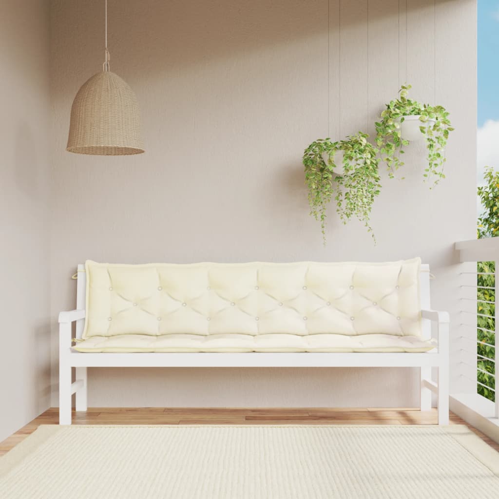 bench cushions, 2 pcs, cream white, Oxford fabric