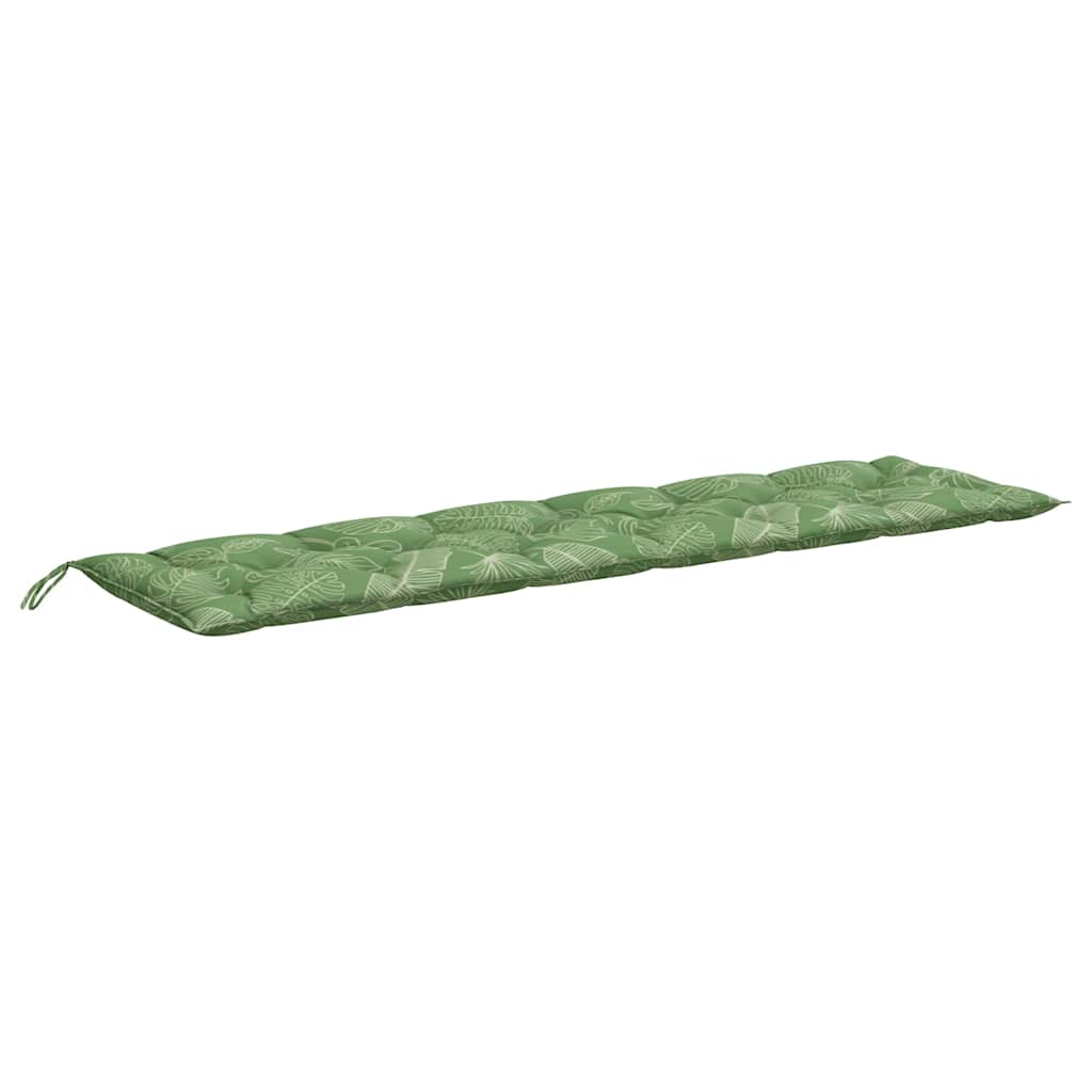 Bench cushions, 2 pcs., 200x50x7cm, fabric, with leaves