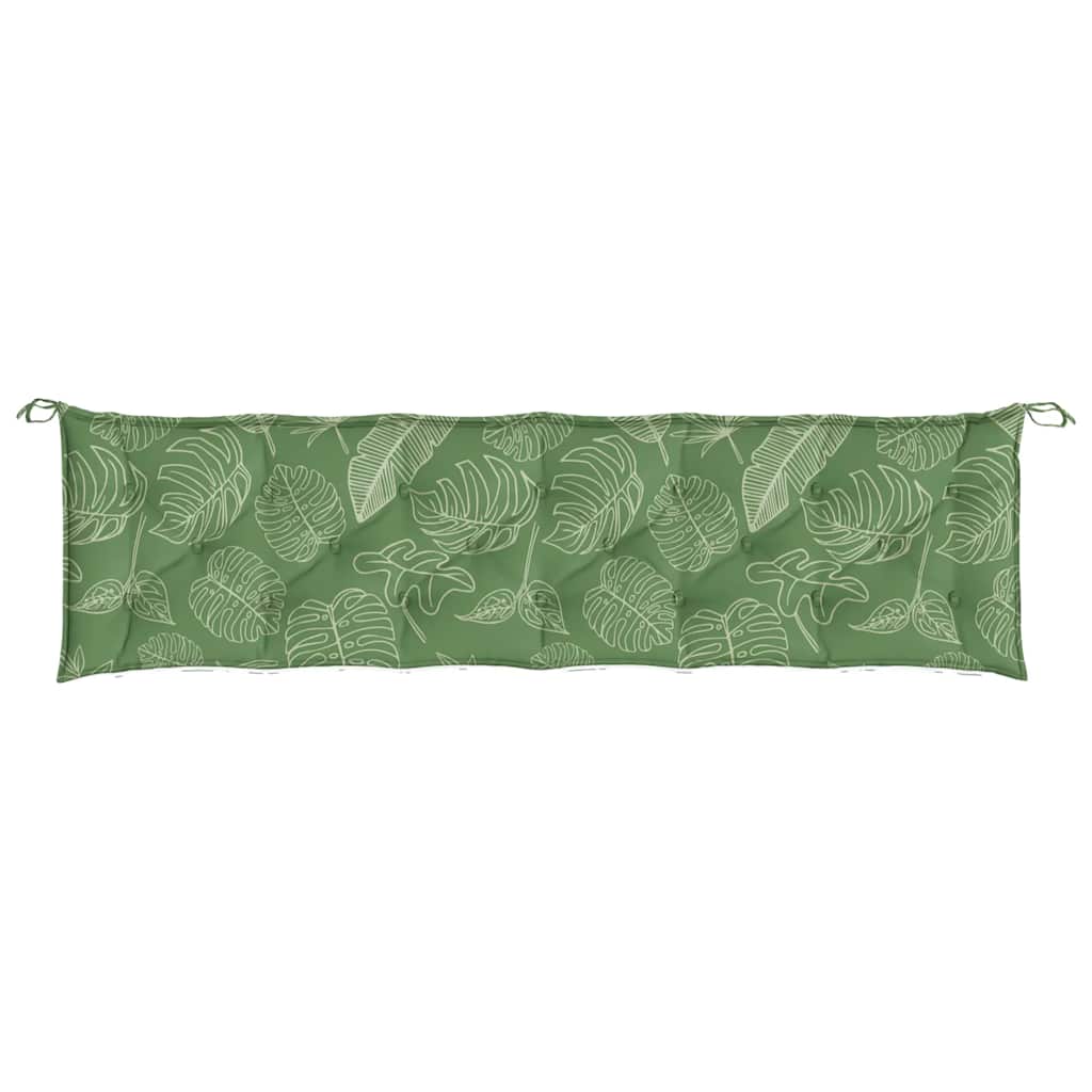 Bench cushions, 2 pcs., 200x50x7cm, fabric, with leaves