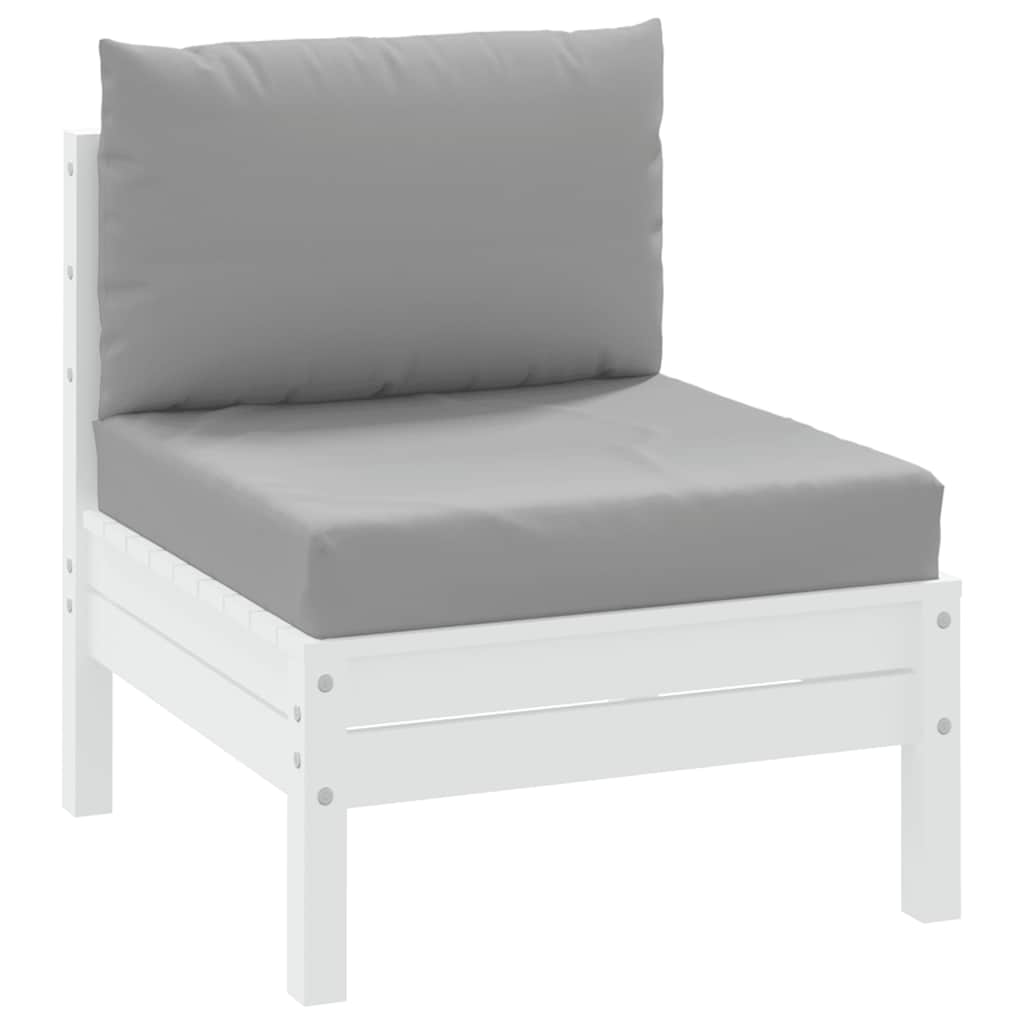 Pallet cushions, 2 pcs, grey, oxford fabric