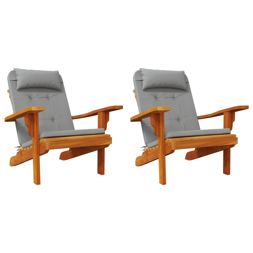 Adirondack Chair Cushions, 2 pcs, Grey, Oxford Fabric