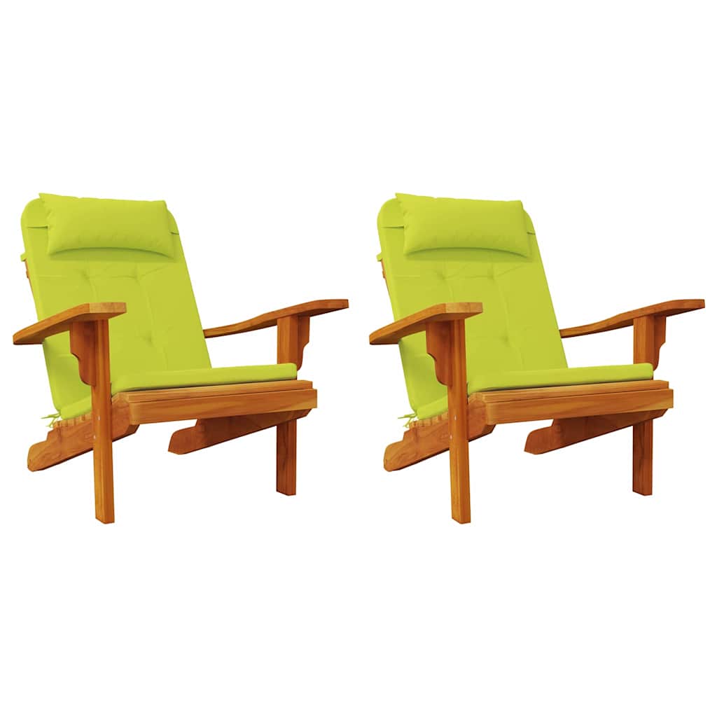 Chair cushions Plain 2 pcs Bright green 58 x 77 x 4.5 cm