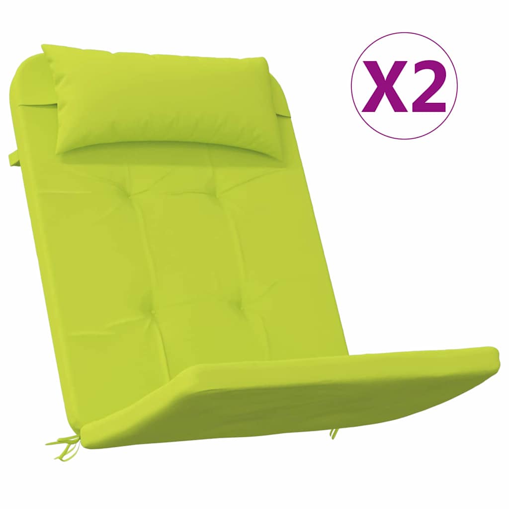 Chair cushions Plain 2 pcs Bright green 58 x 77 x 4.5 cm