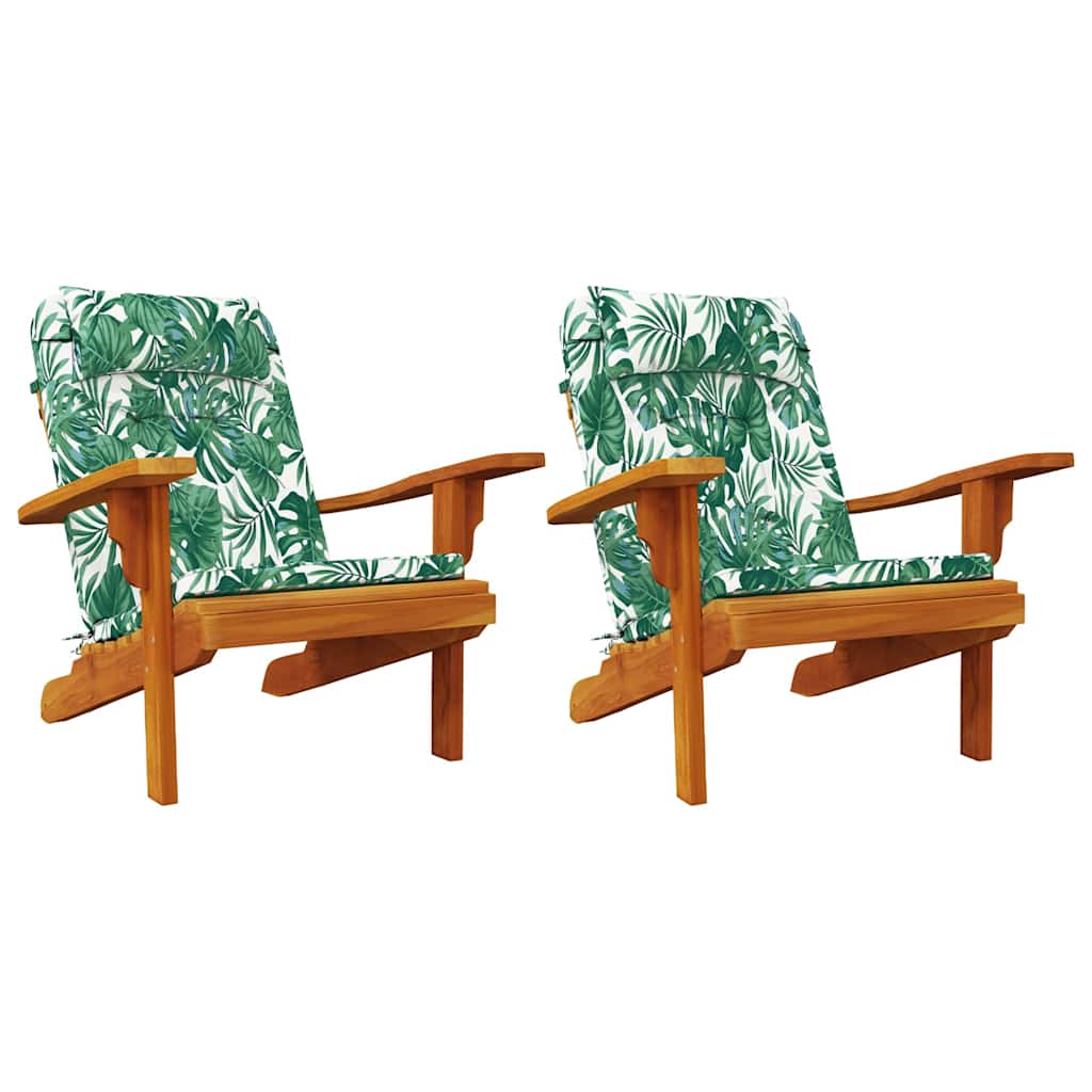 Chair cushions Leaf 2 pcs Leaf pattern 58 x 77 x 4.5 cm