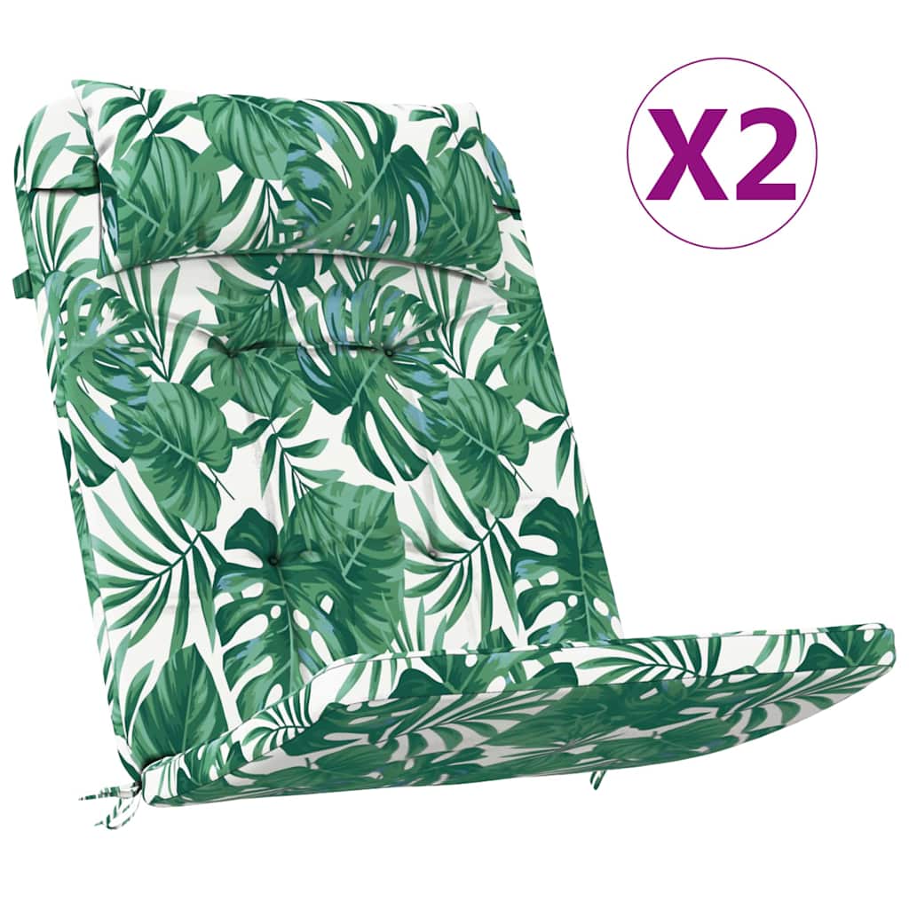 Chair cushions Leaf 2 pcs Leaf pattern 58 x 77 x 4.5 cm