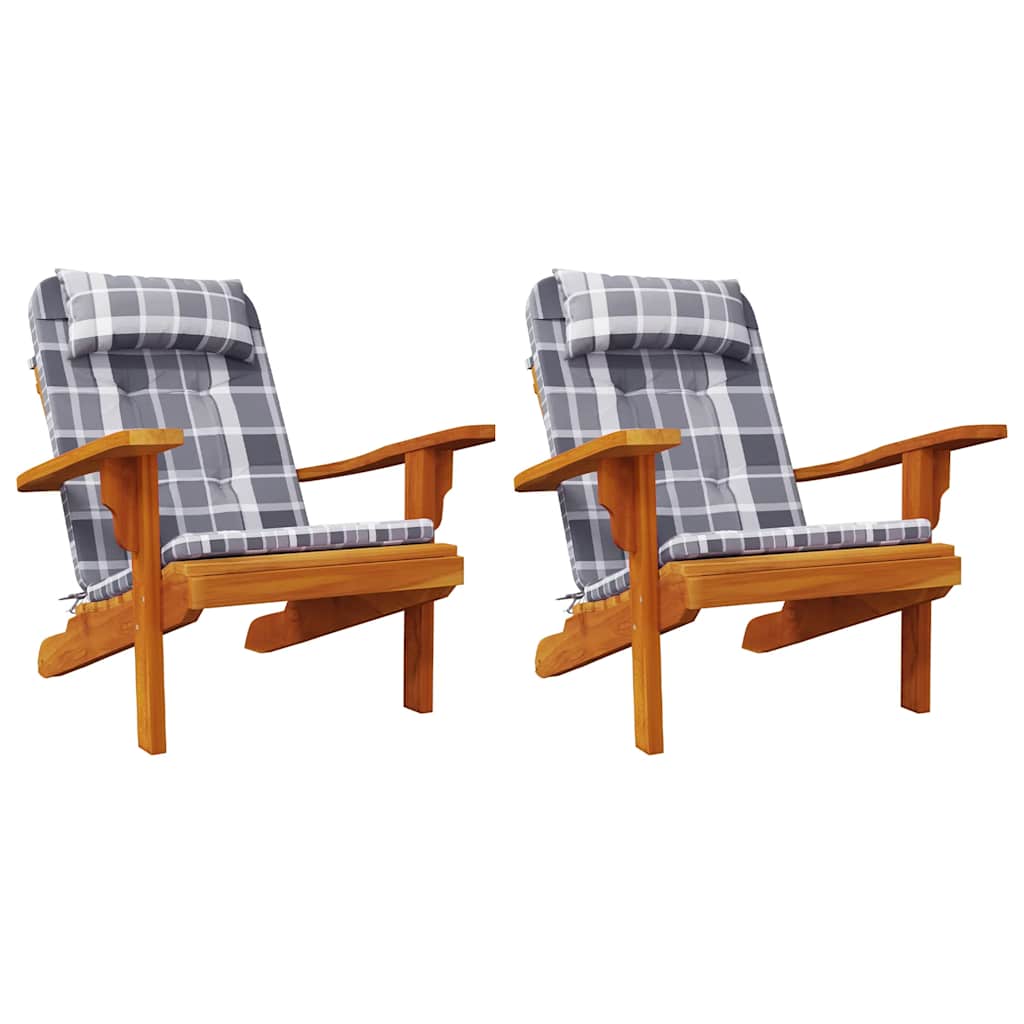 Adirondack kėdės pagalvėlės, 2vnt., oksfordo audinys, languotos