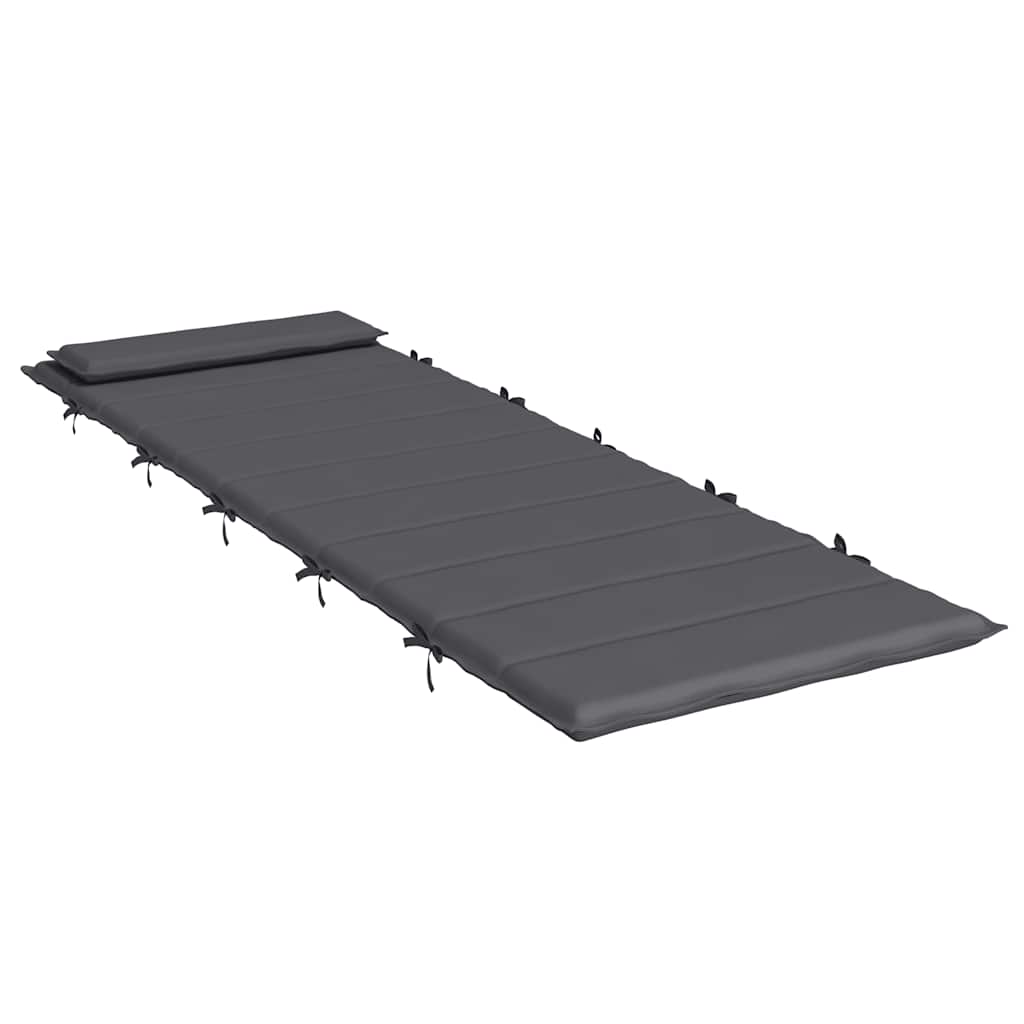 Sun lounger cushion, anthracite, 180x60x4cm, fabric