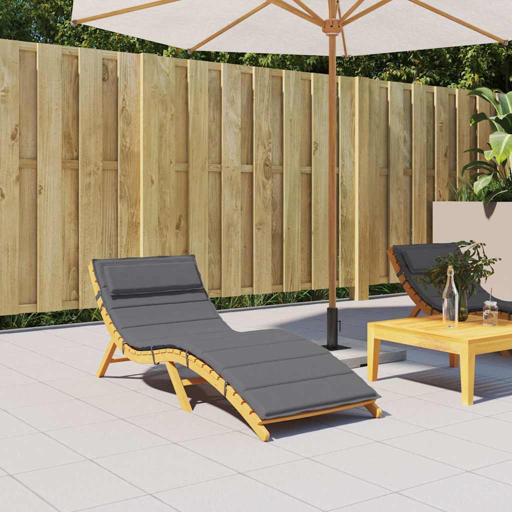 Sun lounger cushion, anthracite, 180x60x4cm, fabric