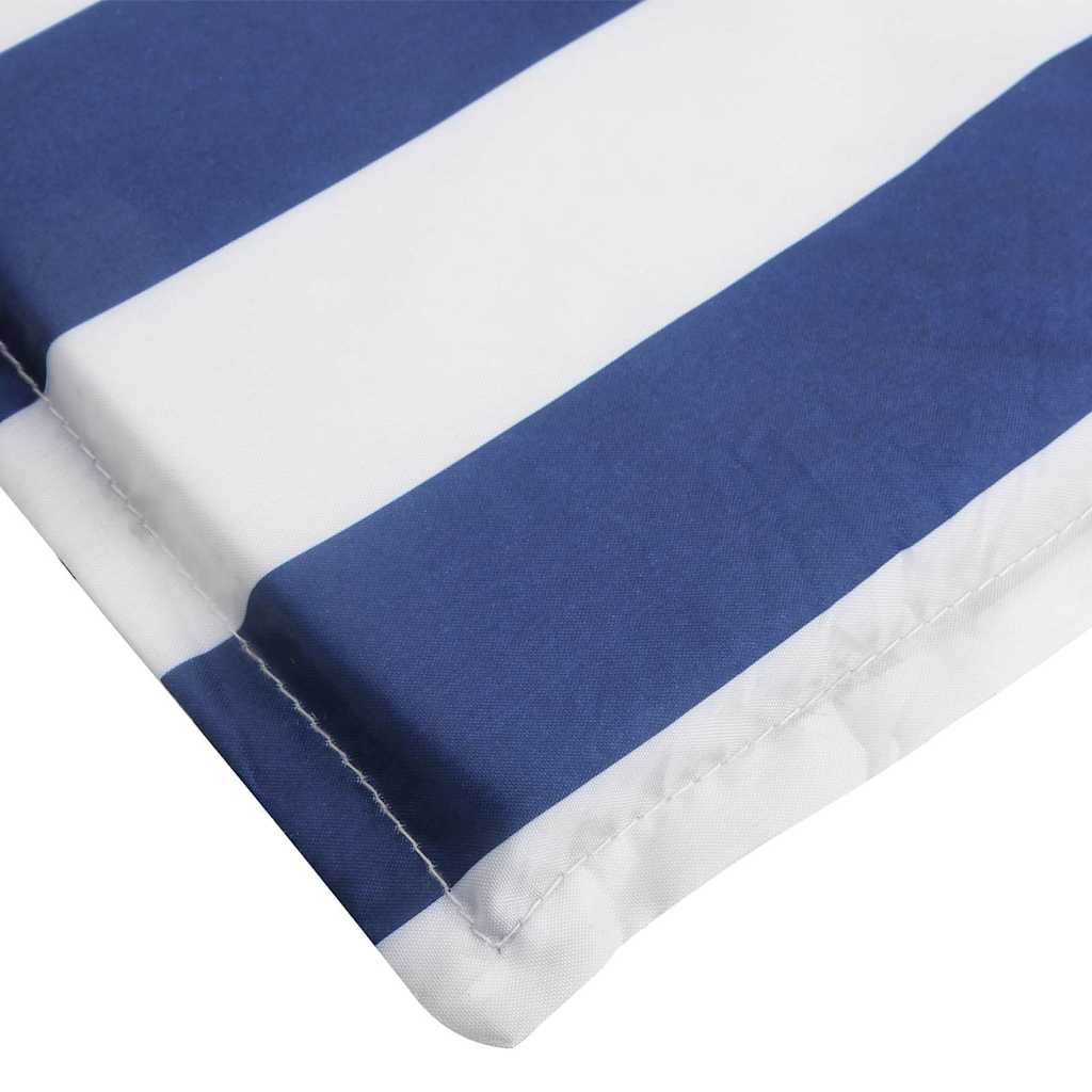 Sun lounger mattress, blue/white, 180x60x4cm, fabric