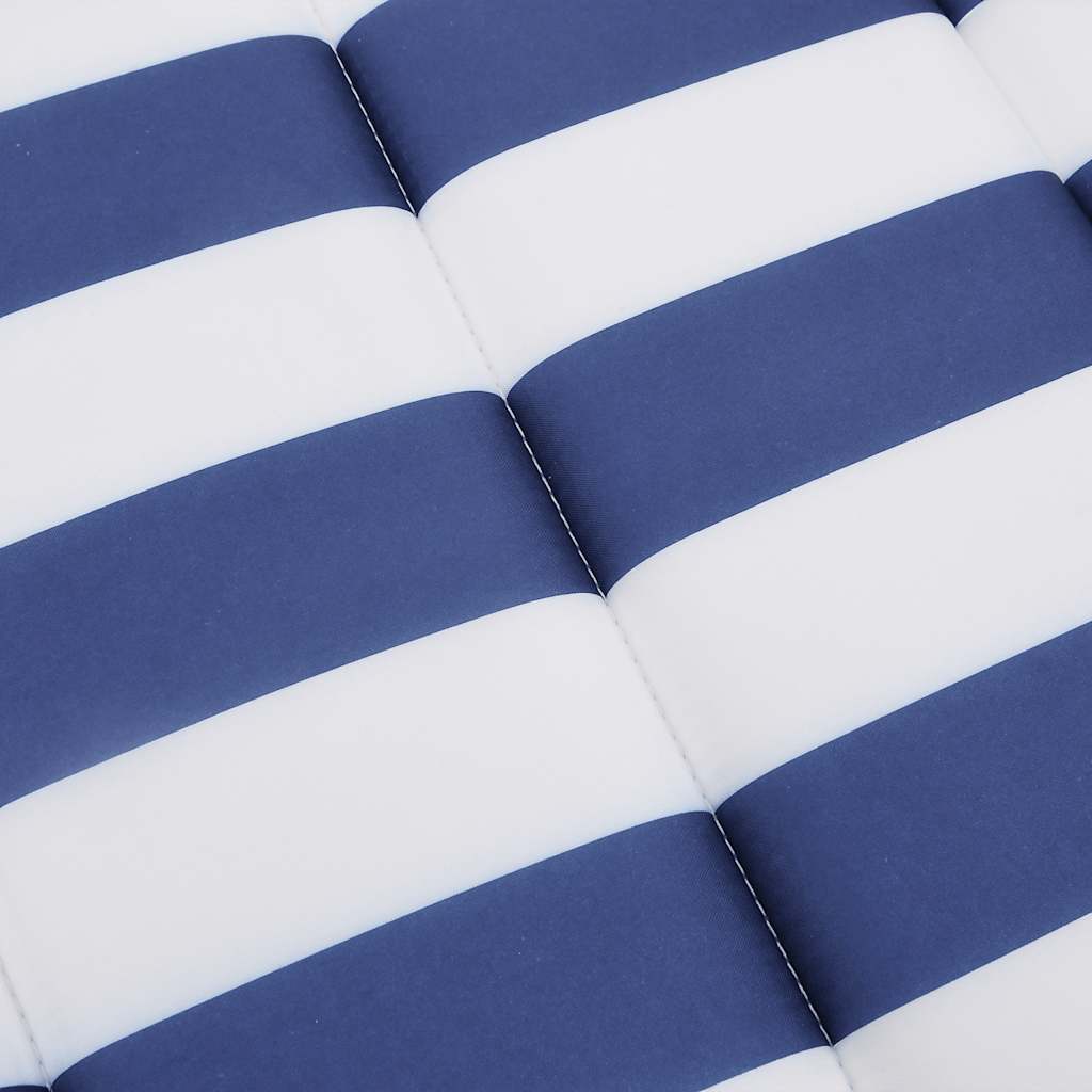 Sun lounger mattress, blue/white, 180x60x4cm, fabric