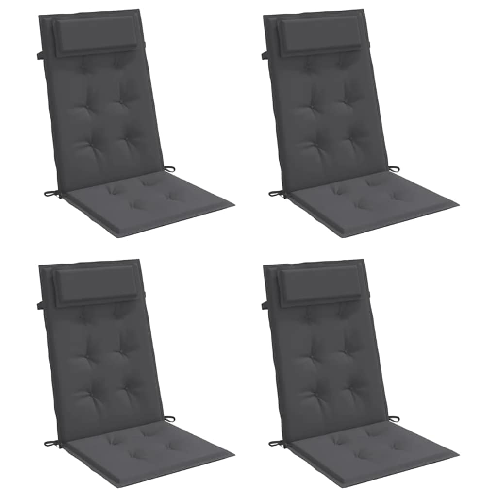 Chair cushions, 4 pcs., anthracite, oxford fabric