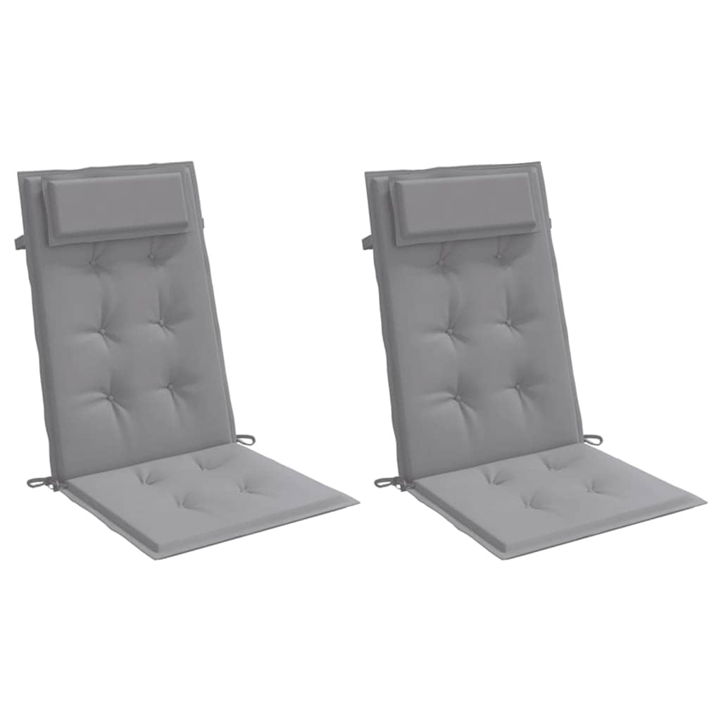 Chair cushions, 2 pcs., grey, oxford fabric