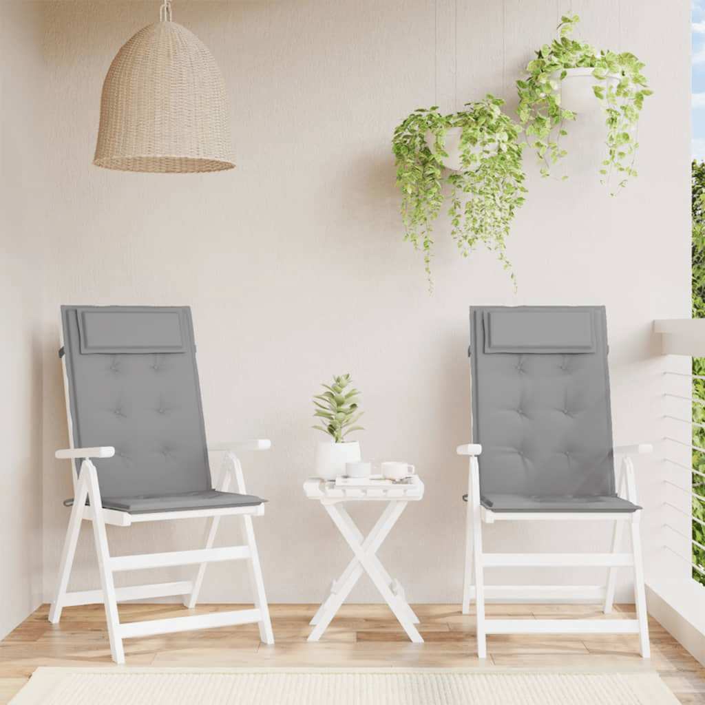 Chair cushions, 2 pcs., grey, oxford fabric