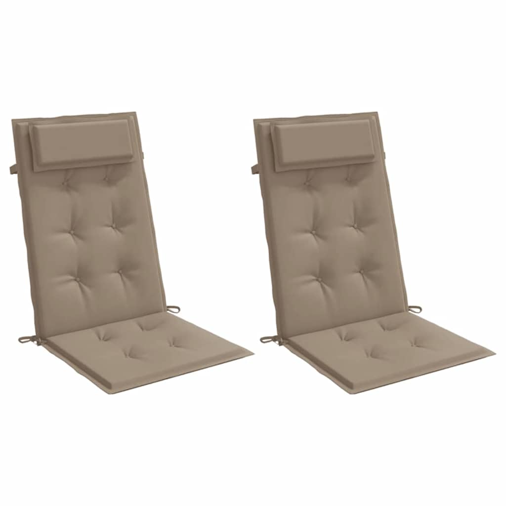 Chair cushions, 2 pcs., taupe, Oxford fabric