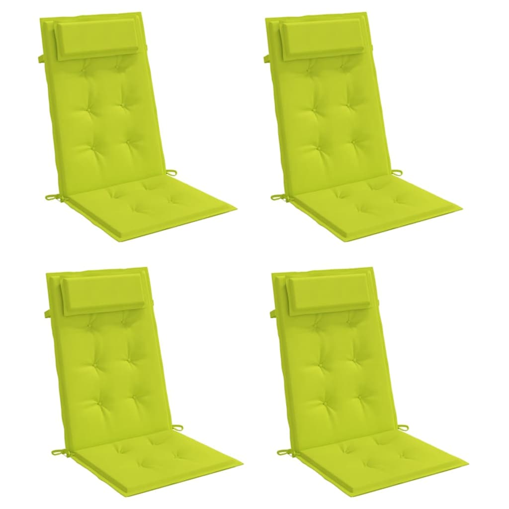 Seat cushions, 4 pcs., bright green, Oxford fabric