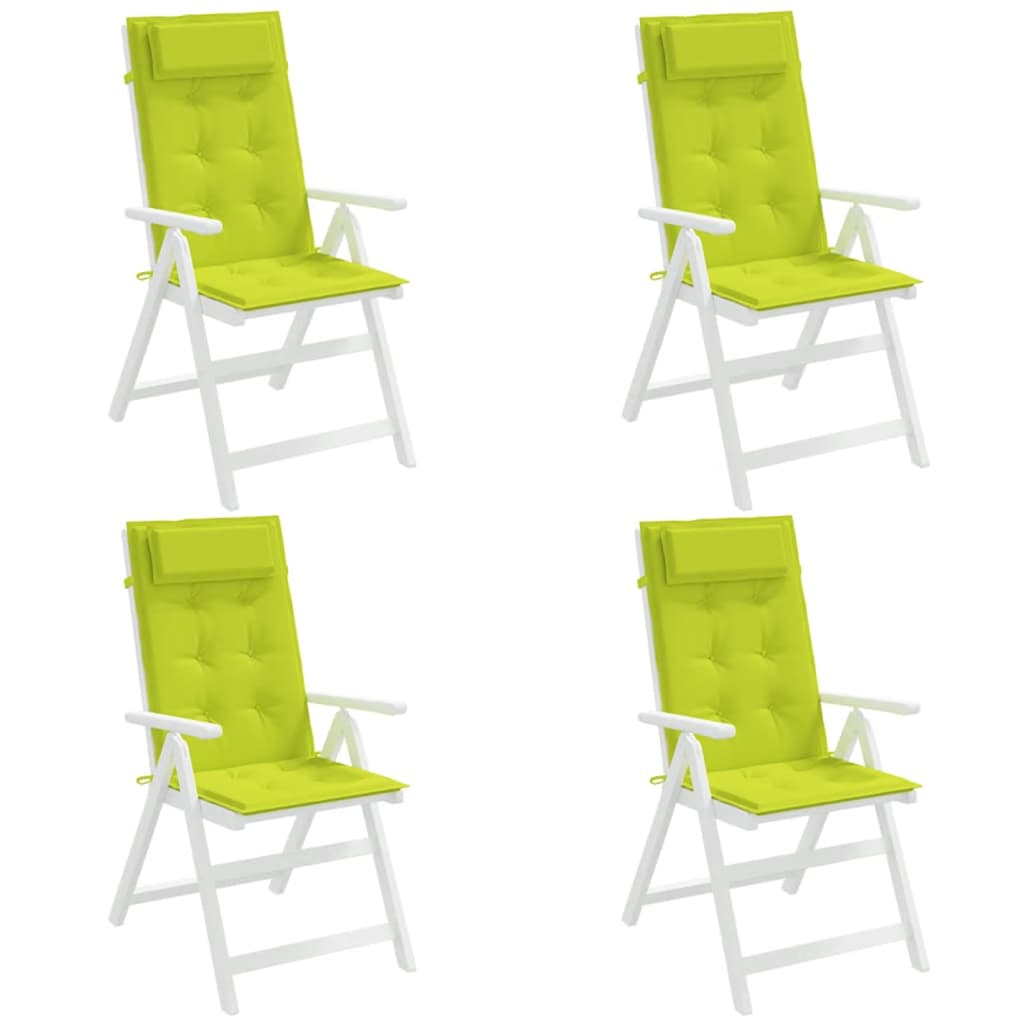 Seat cushions, 4 pcs., bright green, Oxford fabric