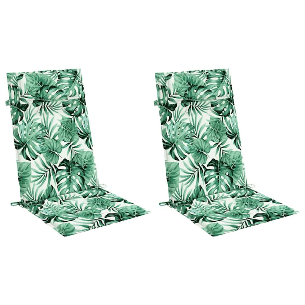 Chair cushions, 2 pcs., Oxford fabric, with leaves