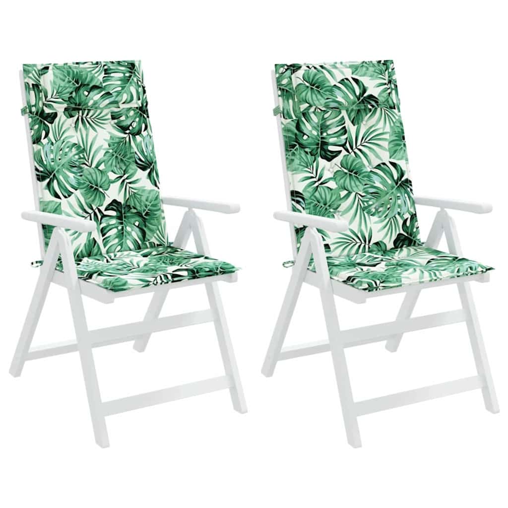 Chair cushions, 2 pcs., Oxford fabric, with leaves
