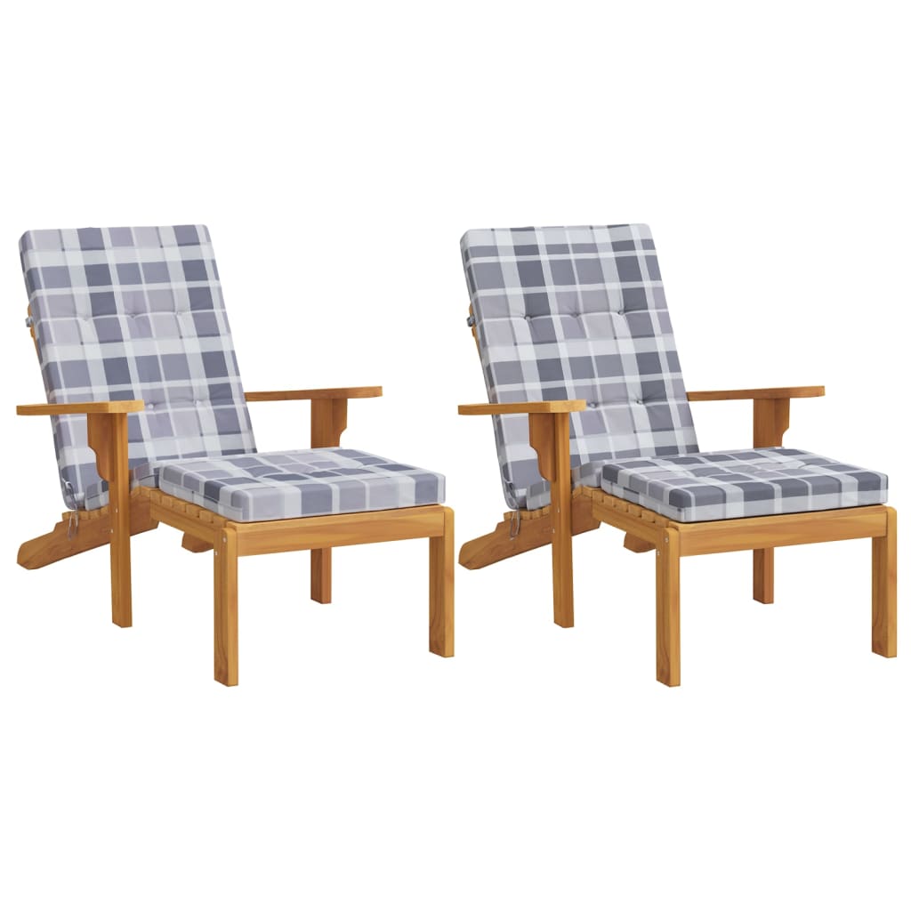 Outdoor chair cushions, 2 pcs., Oxford fabric, checkered