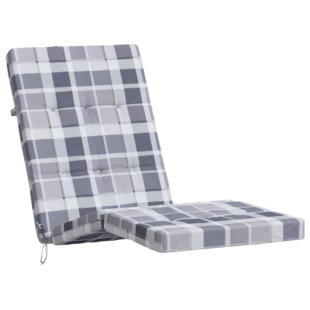 Outdoor chair cushions, 2 pcs., Oxford fabric, checkered