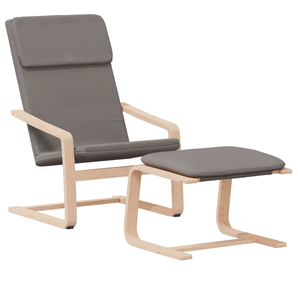 Recliner with footrest, taupe, fabric