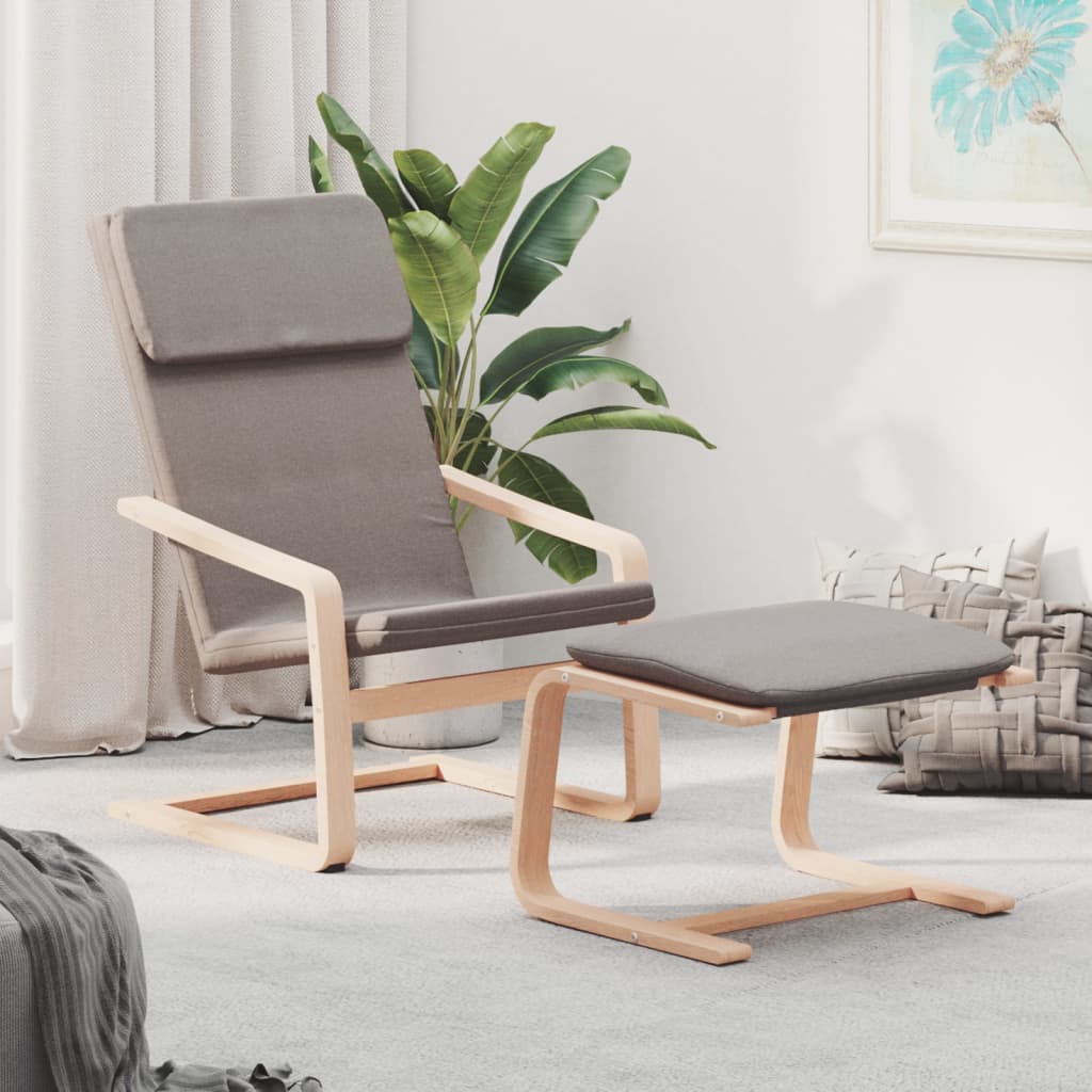 Recliner with footrest, taupe, fabric