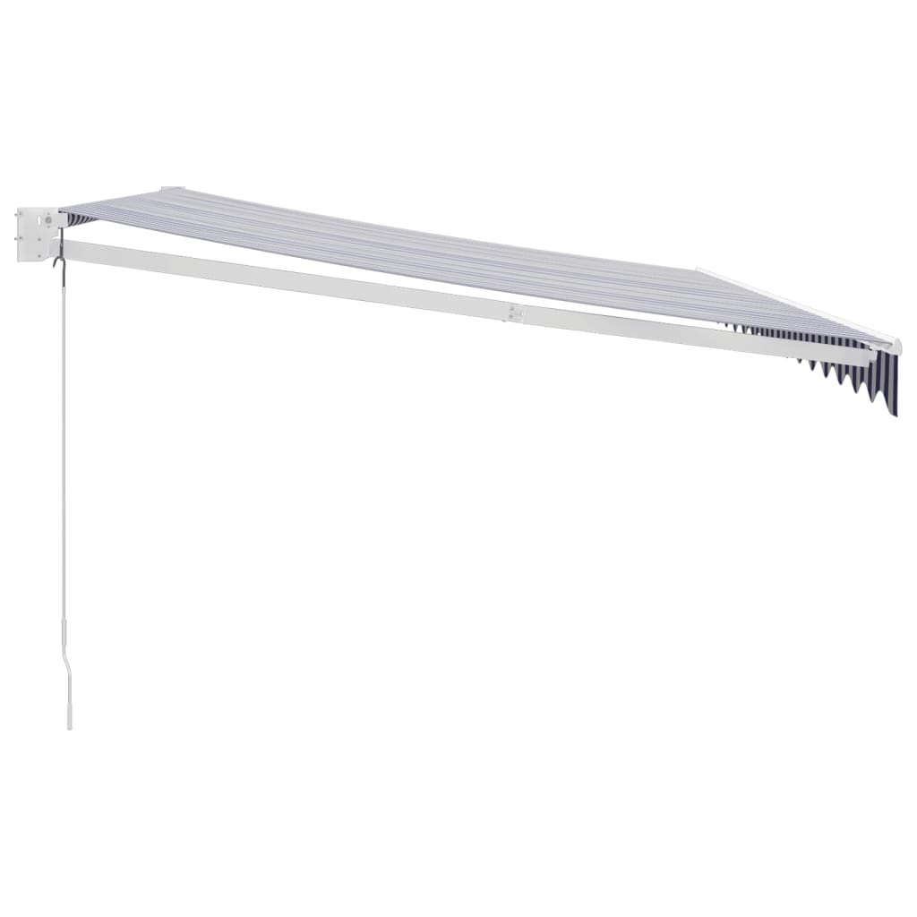 Retractable awning, blue/white, 4x3m, fabric and aluminum