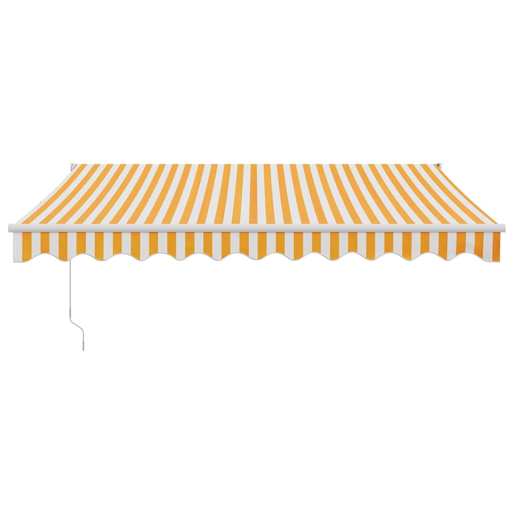 Retractable awning, yellow/white, 3.5x2.5m, fabric/aluminum