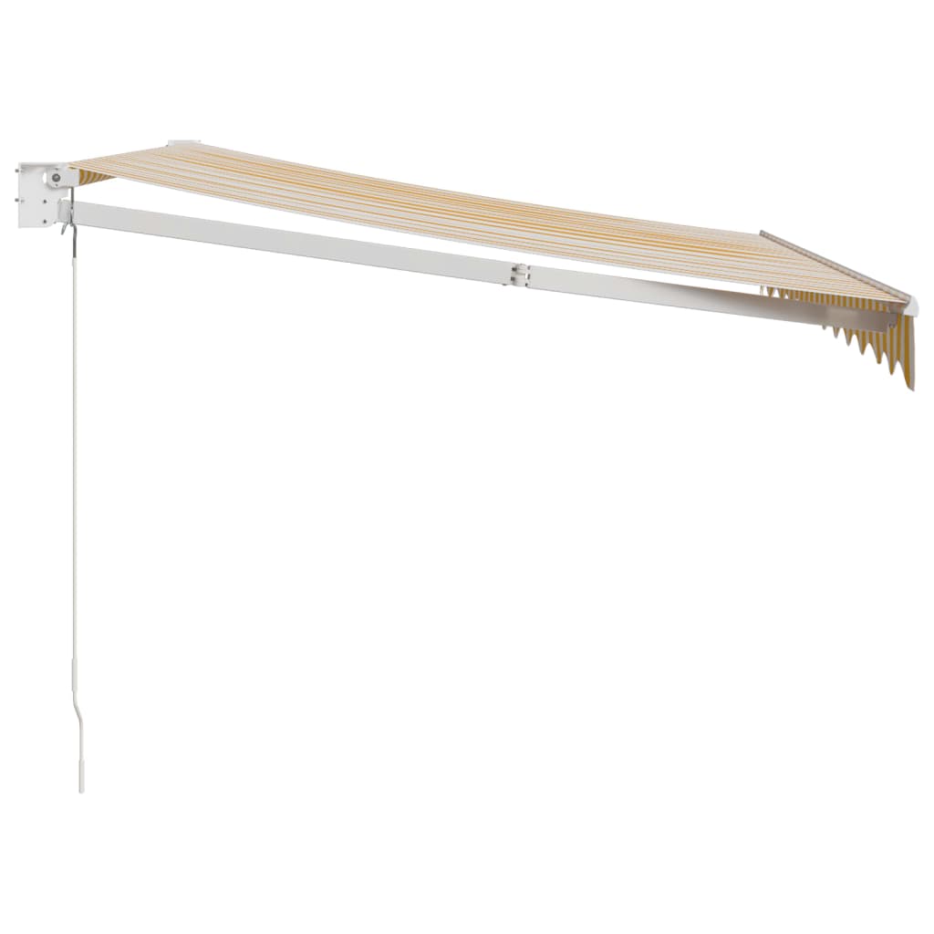 Retractable awning, yellow/white, 3.5x2.5m, fabric/aluminum