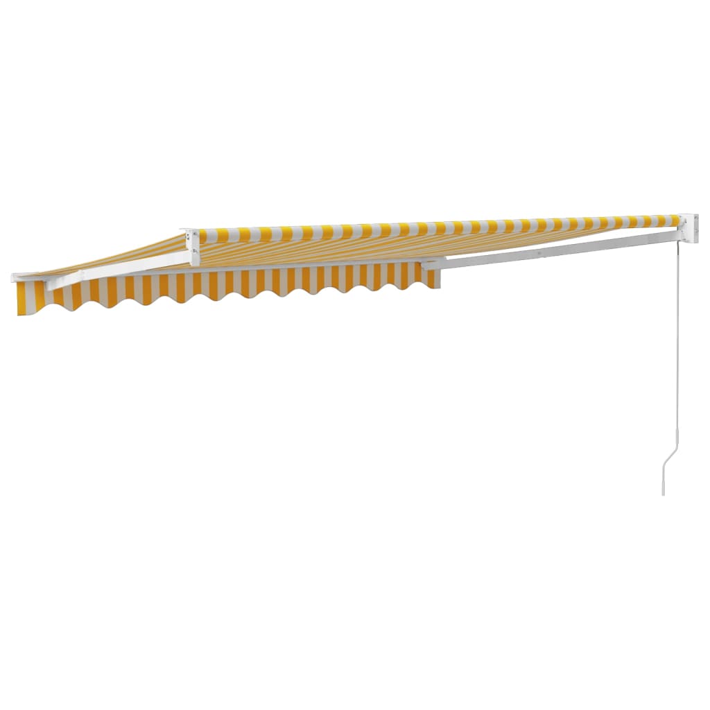 Retractable awning, yellow/white, 3.5x2.5m, fabric/aluminum