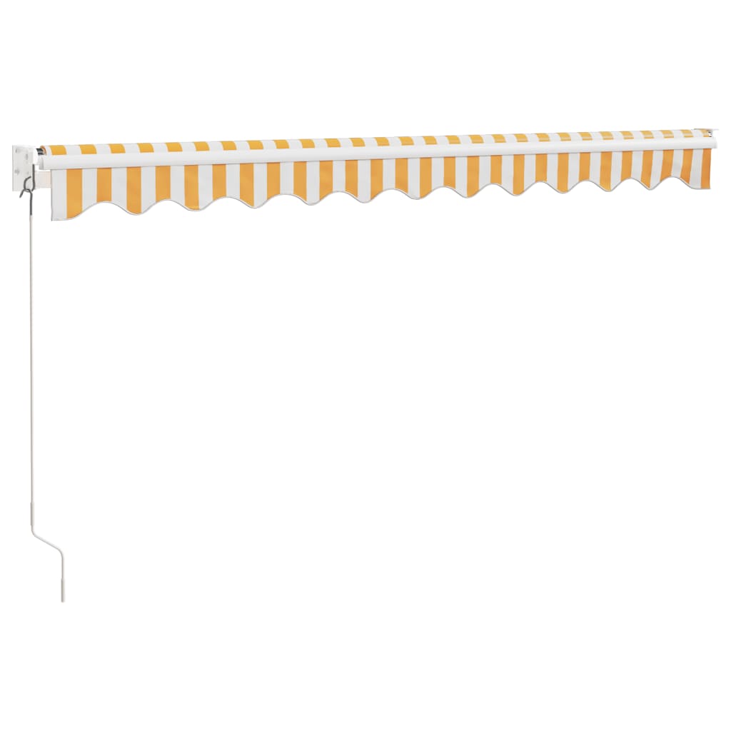 Retractable awning, yellow/white, 3.5x2.5m, fabric/aluminum