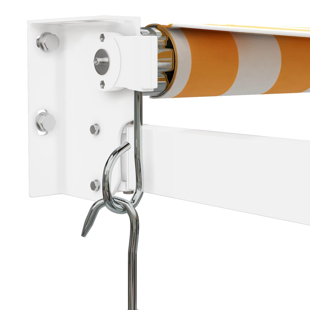Retractable awning, yellow/white, 3.5x2.5m, fabric/aluminum