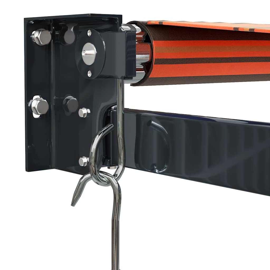 Retractable awning, orange/brown, 4x3m, fabric and aluminum