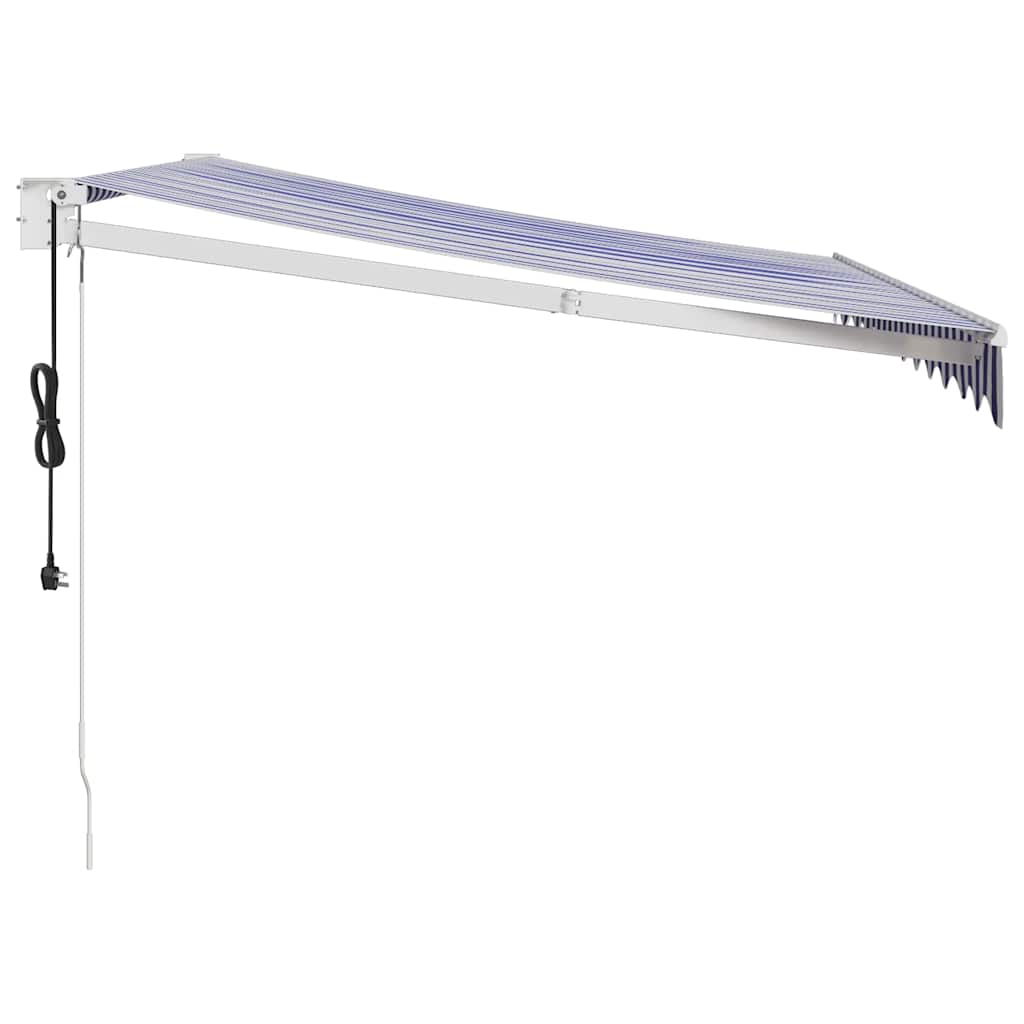 Automatinė ištraukiama markizė, mėlyna ir balta, 3x2,5m