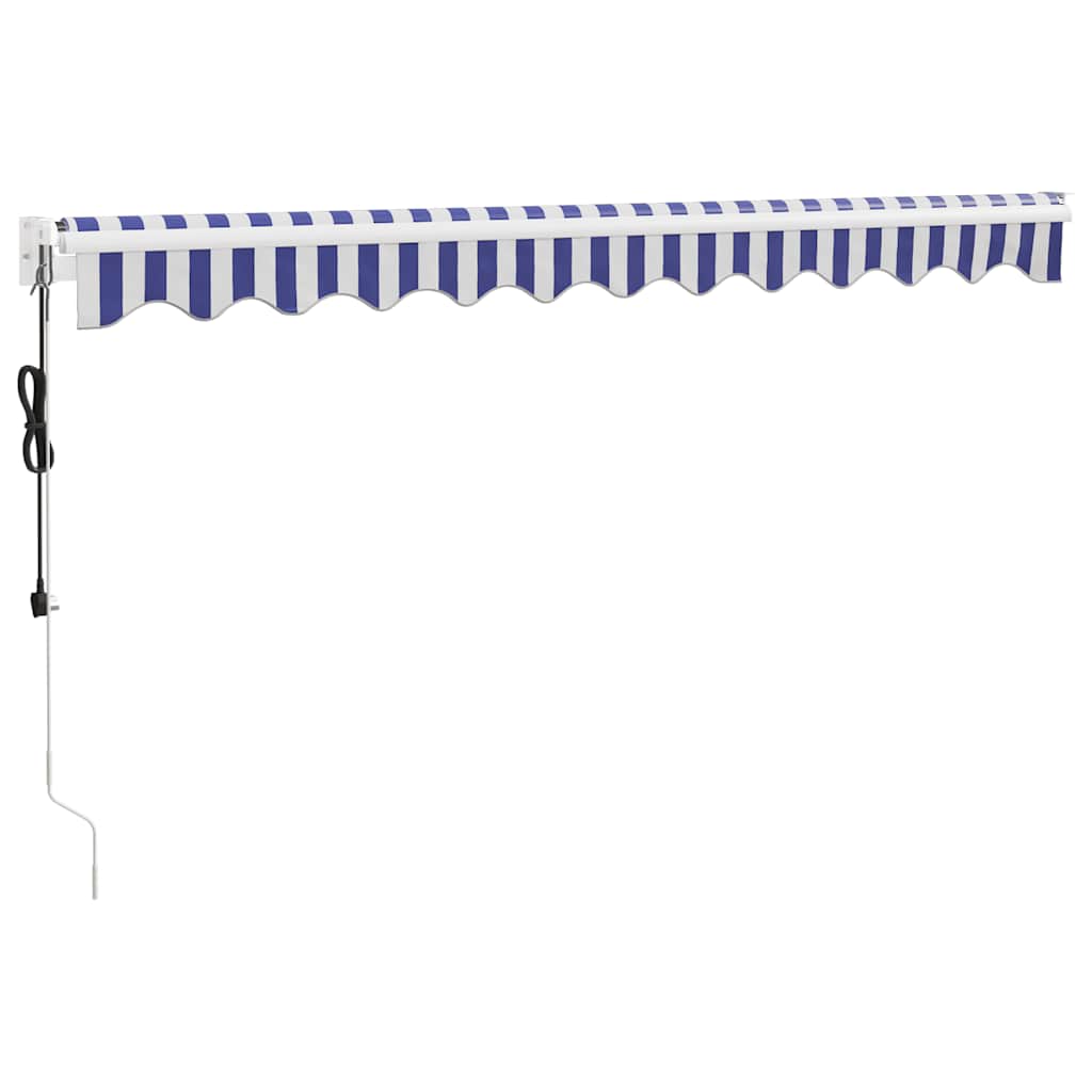 Automatinė ištraukiama markizė, mėlyna ir balta, 3x2,5m