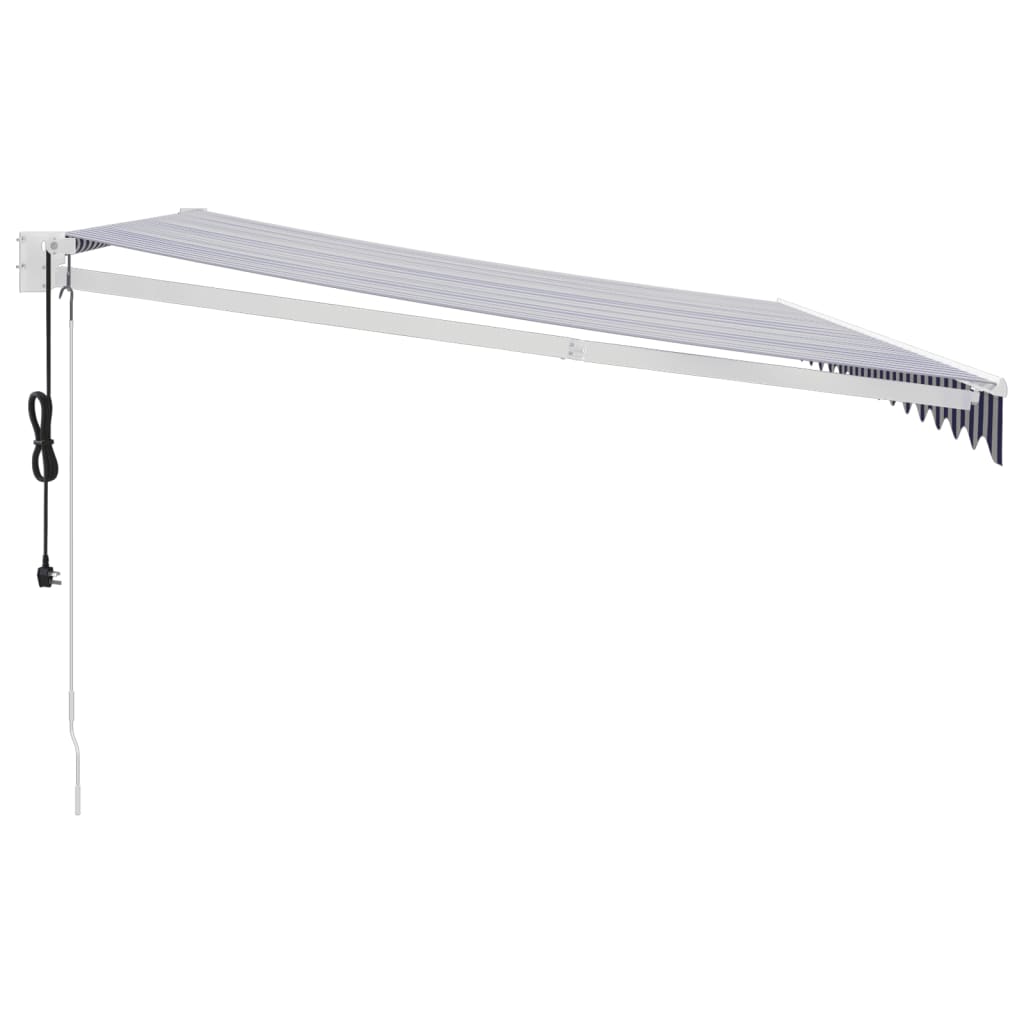 Automatinė ištraukiama markizė, mėlyna ir balta, 4,5x3m