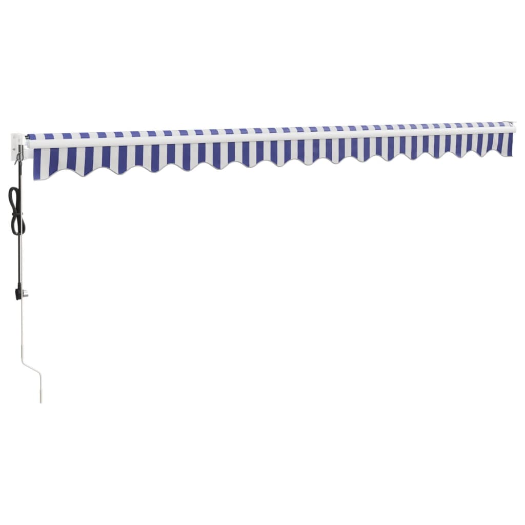 Automatinė ištraukiama markizė, mėlyna ir balta, 4,5x3m