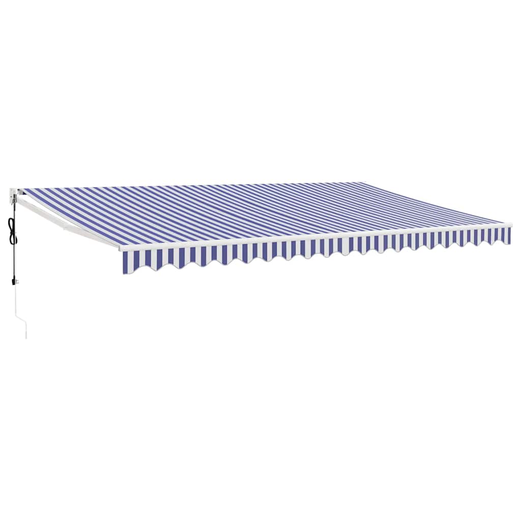 Automatinė ištraukiama markizė, mėlyna ir balta, 5x3m