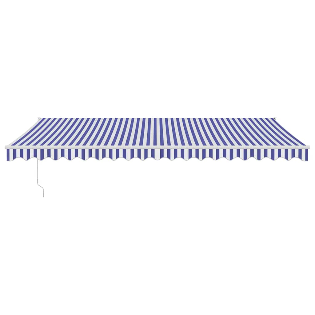 Automatinė ištraukiama markizė, mėlyna ir balta, 5x3m