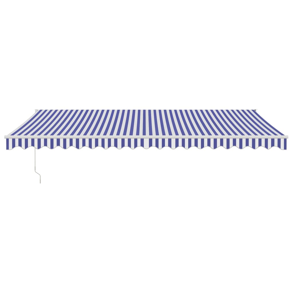 Automatinė ištraukiama markizė, mėlyna ir balta, 5x3m