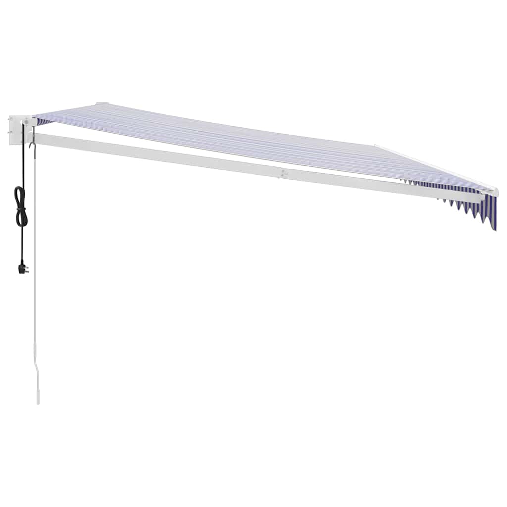 Automatinė ištraukiama markizė, mėlyna ir balta, 5x3m