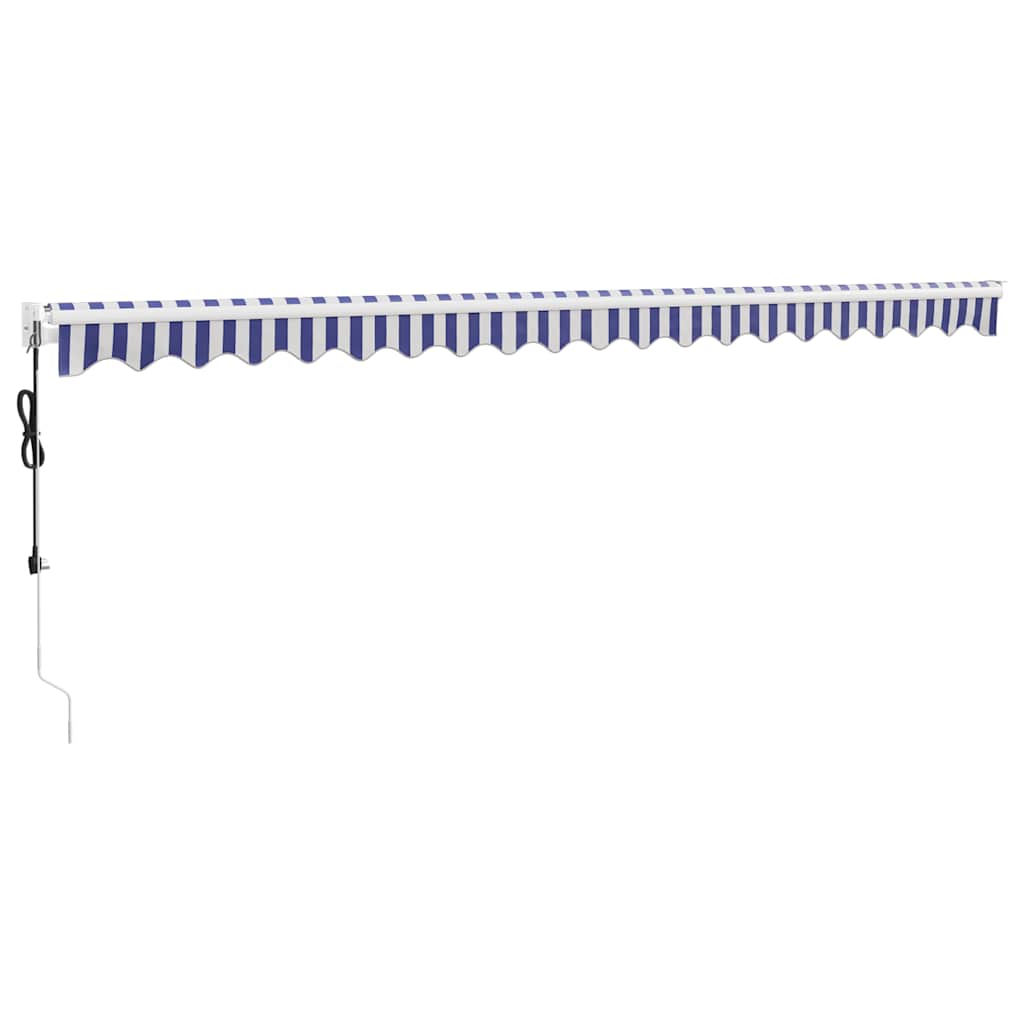 Automatinė ištraukiama markizė, mėlyna ir balta, 5x3m