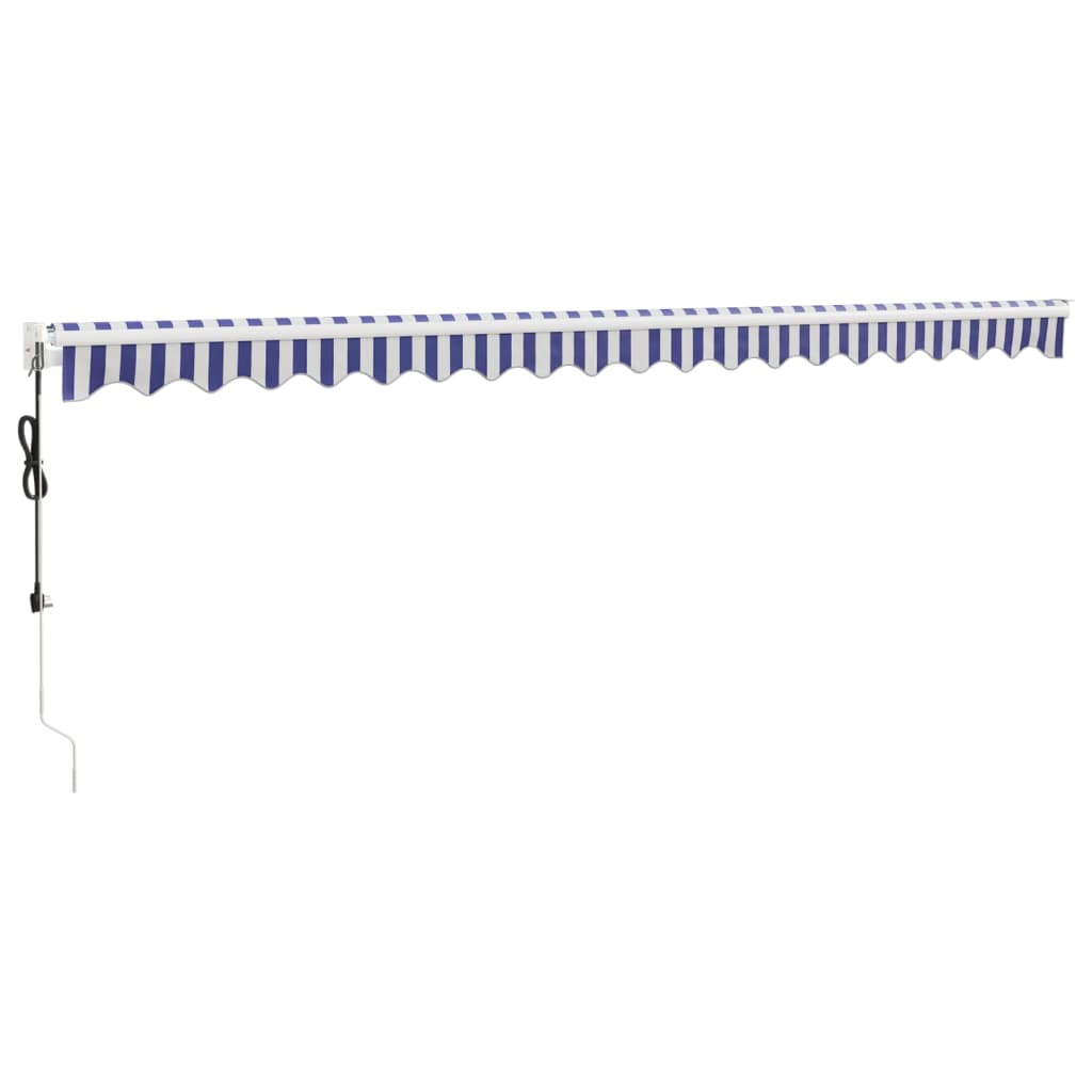 Automatinė ištraukiama markizė, mėlyna ir balta, 5x3m