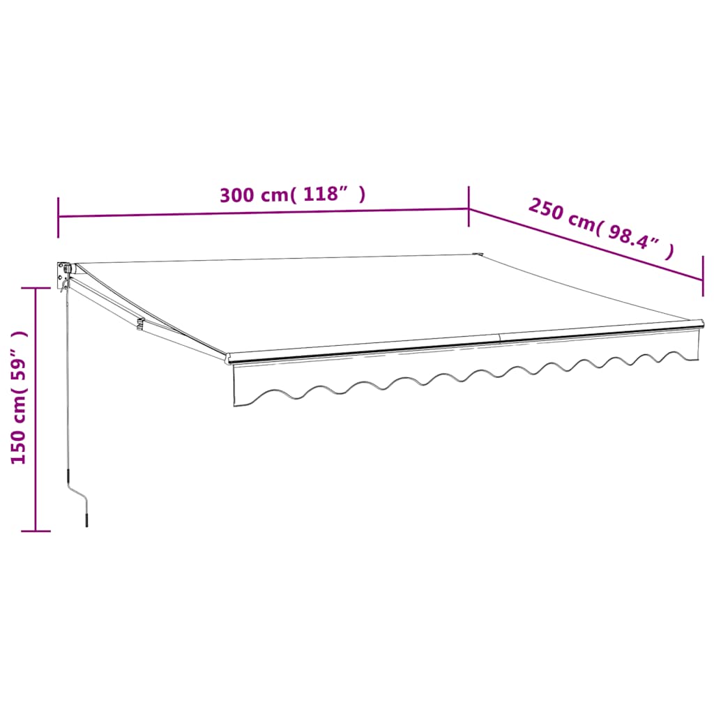 Automatinė ištraukiama markizė, kreminės spalvos, 3x2,5m