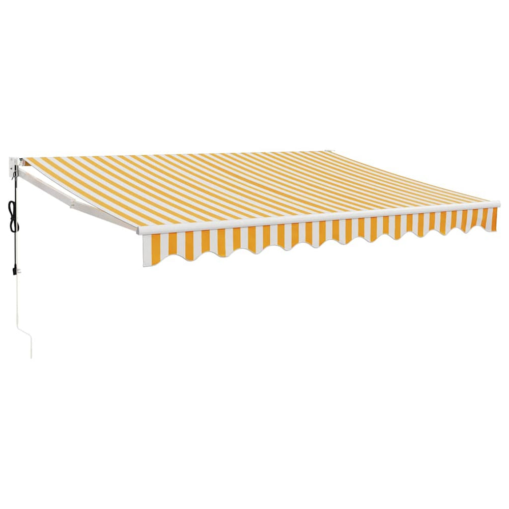 Automatic retractable awning, yellow and white, 3x2.5m