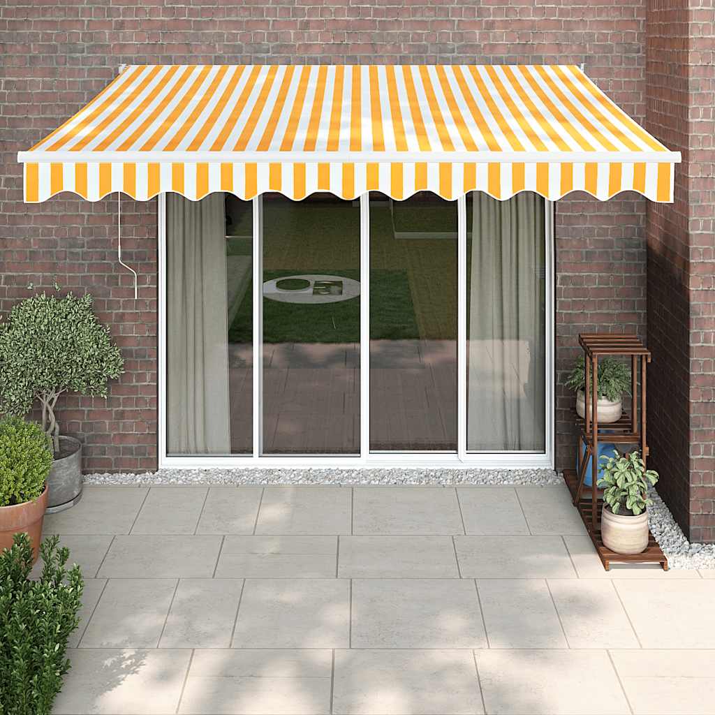 Automatinė ištraukiama markizė, geltona ir balta, 3x2,5m