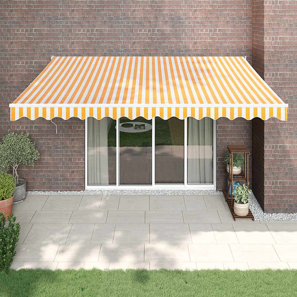Retractable awning, yellow and white, 4x3m