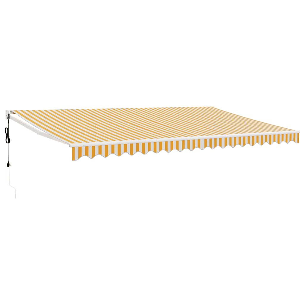 Automatinė ištraukiama markizė, geltona ir balta, 5x3m