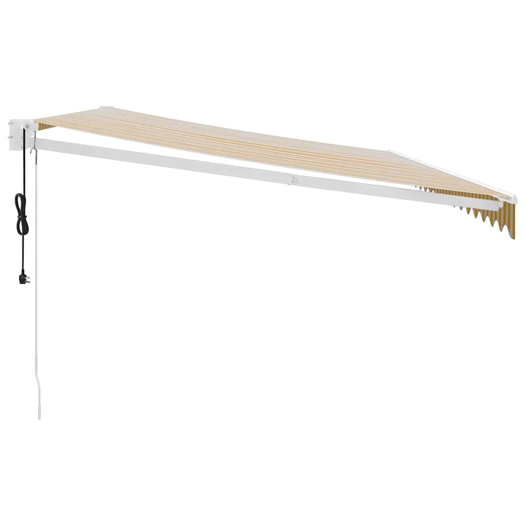 Automatinė ištraukiama markizė, geltona ir balta, 5x3m